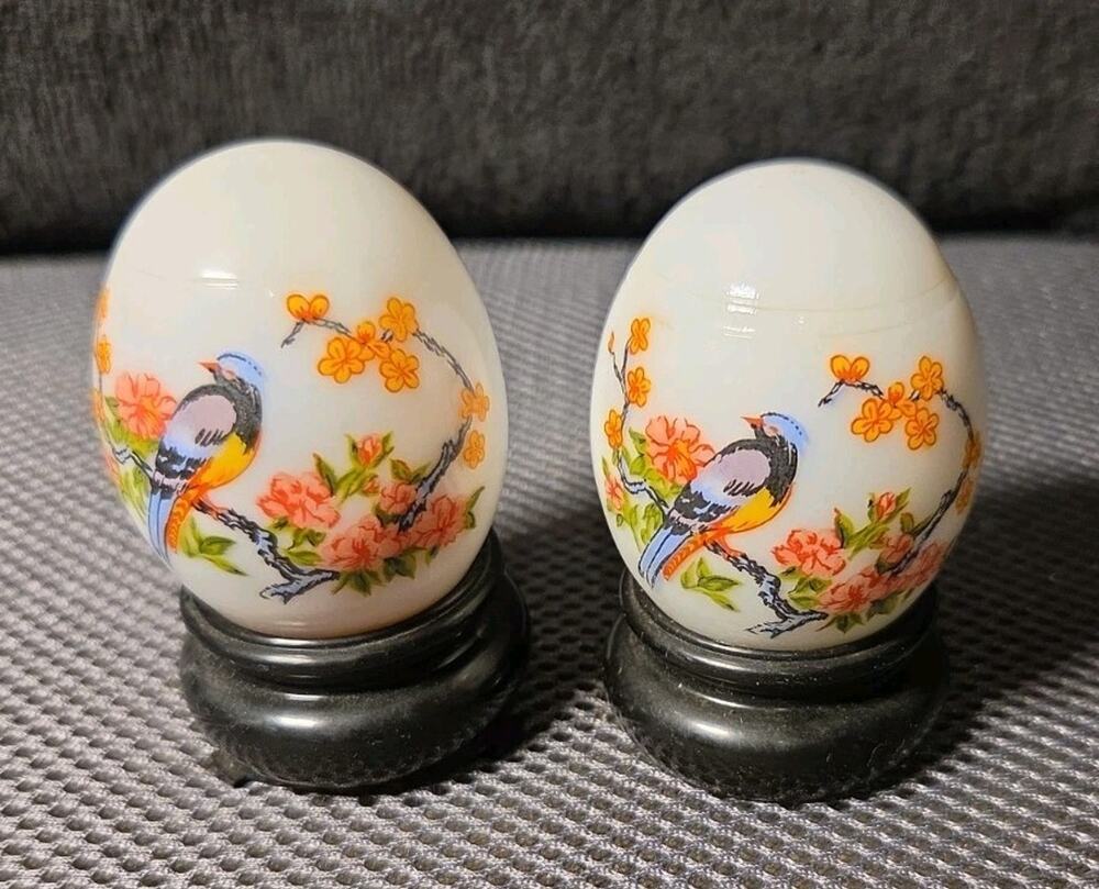 Vintage Avon Charisma Cologne – Bird & Blossom Egg Bottle with Stand – 1970s
